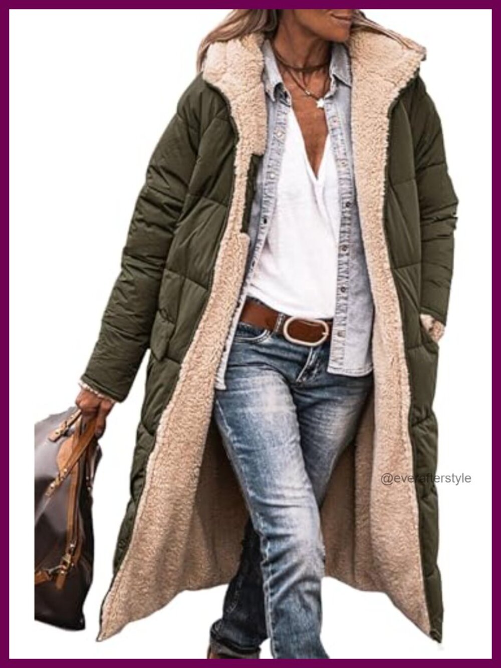 PRETTYGARDEN Women's Fleece Warm Long Coat Hooded Zip Winter Jacket